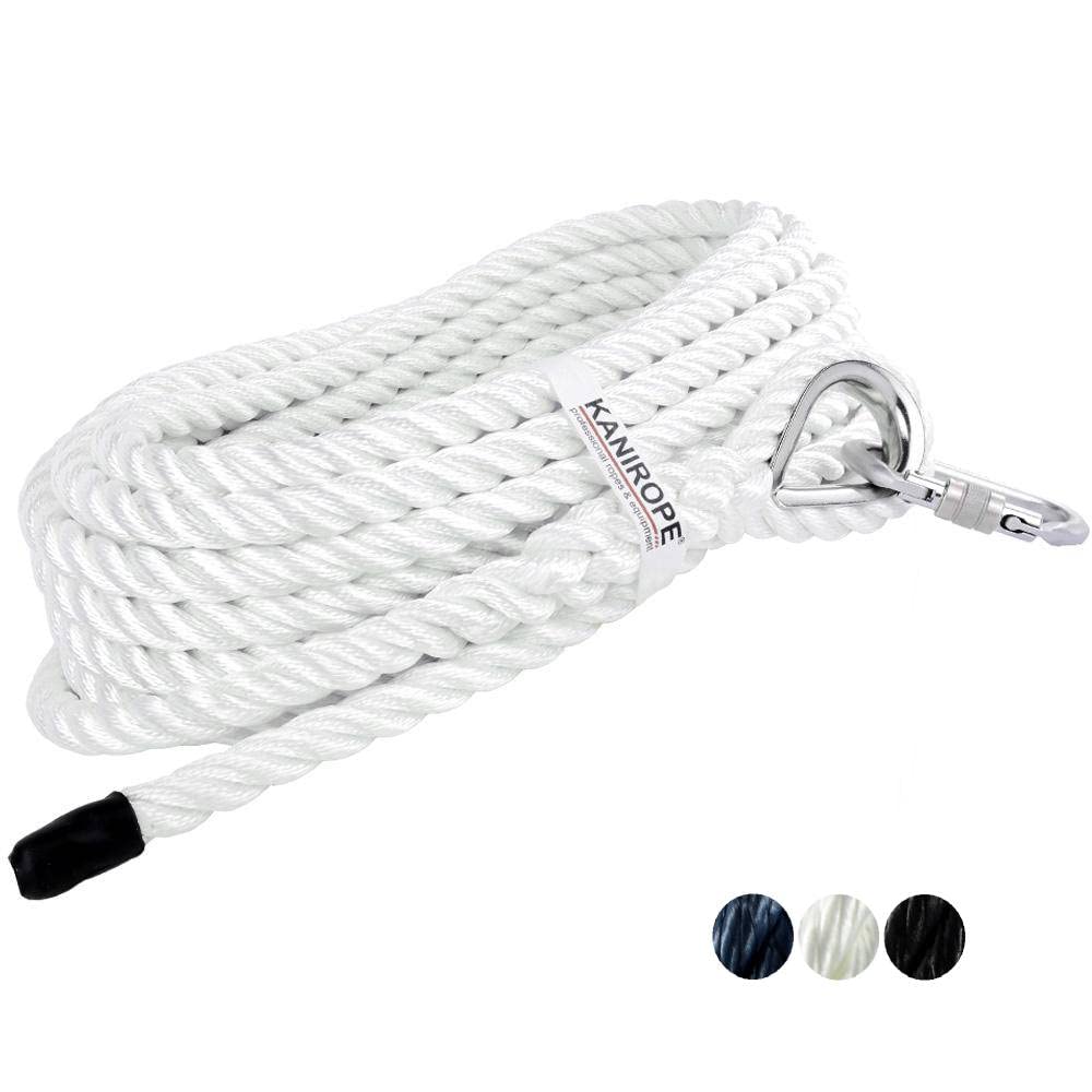 Kanirope® Lina do windy LIFTPRO z poliestru 18 mm 70 m granatowa z kauszą i karabińczykiem
