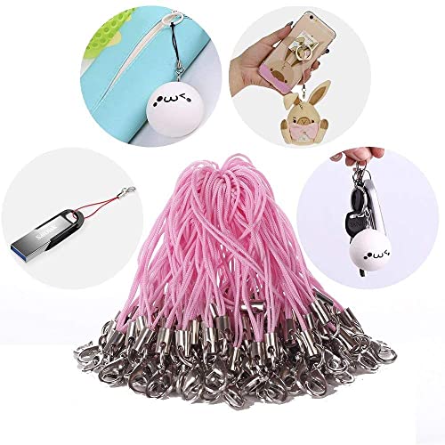 Mini-Factory Mix-Colors Strap Charm Lariat Lanyard W/Lobster Clasp Cords For Cellphone/Usb Drive/Keychain/Diy Jewelry (Length:2.8", Qty:100X Pcs) #TOP4