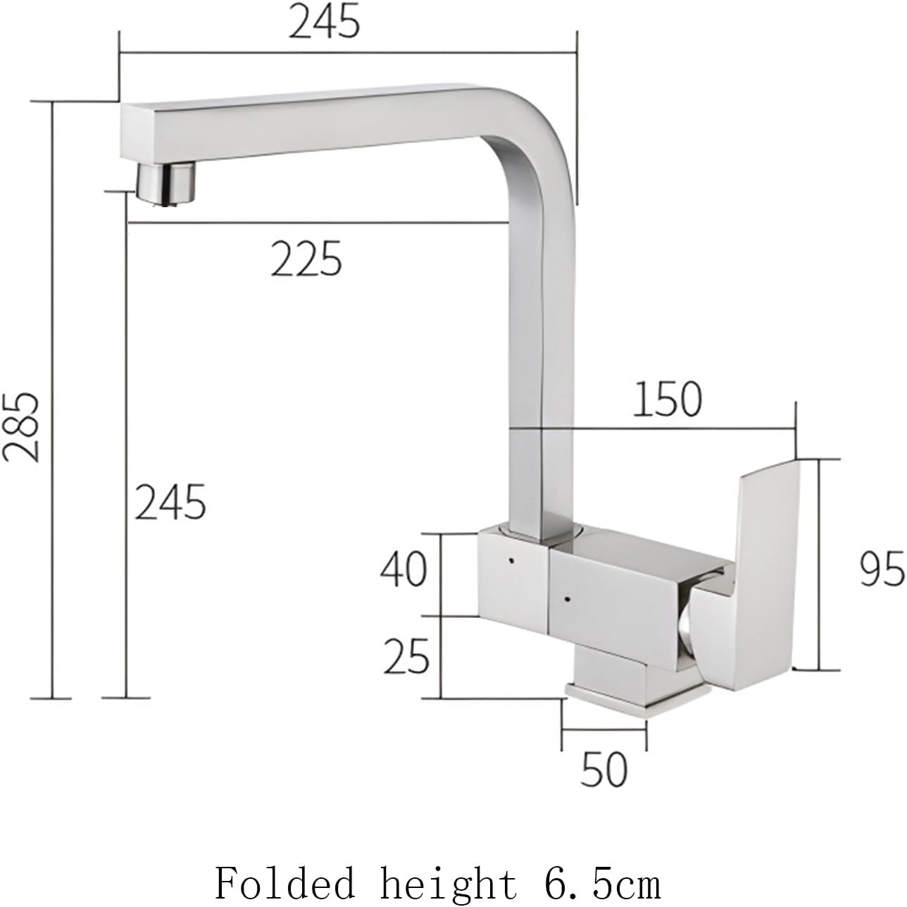 折りたたみ式キッチン蛇口 窓用 クロームシングルハンドルキッチン蛇口 省スペース 取り付け簡単 キッチンや限られたスペースに最適