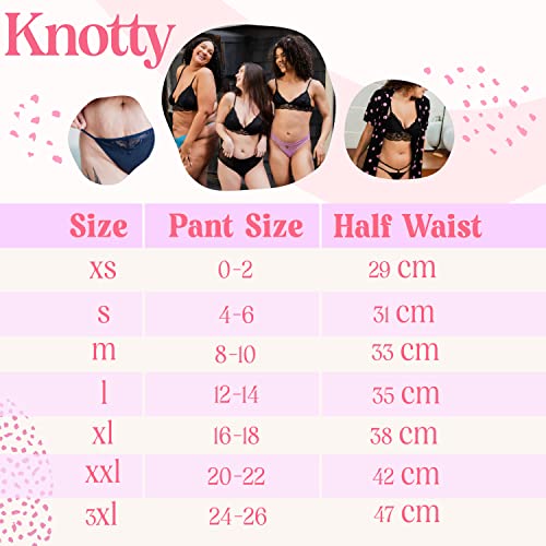 Knotty Underwear - Thongs For Women Pack Of 6 - Black Cotton Thongs For Women - Womens Underwear Packs And Plus Size Thongs #TOP4
