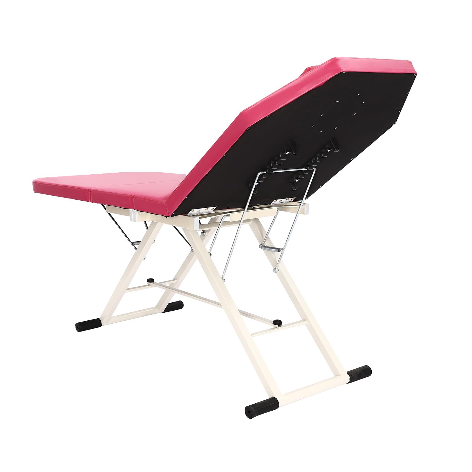 Kosmetikliege Massageliege klappbar höhenverstellbar zweiteilig 182x60 cm bis 250 kg mit Kopfstütze für Massage Therapeuten Kosmetiker (Rosa)