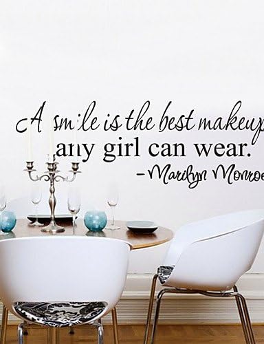 ARTISUE A Smile Is The Best Makeup Home Decor Wall Decals ZY8129 Decorative Adesivo De Parede Removable Vinyl Wall Stickers
