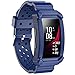 JIELIELE Compatible for Samsung Gear Fit 2 Watch Band, Rugged Full Protective Frame Case Replacement Straps Compatible Samsung Gear Fit2/ Gear Fit2 Pro (Blue)