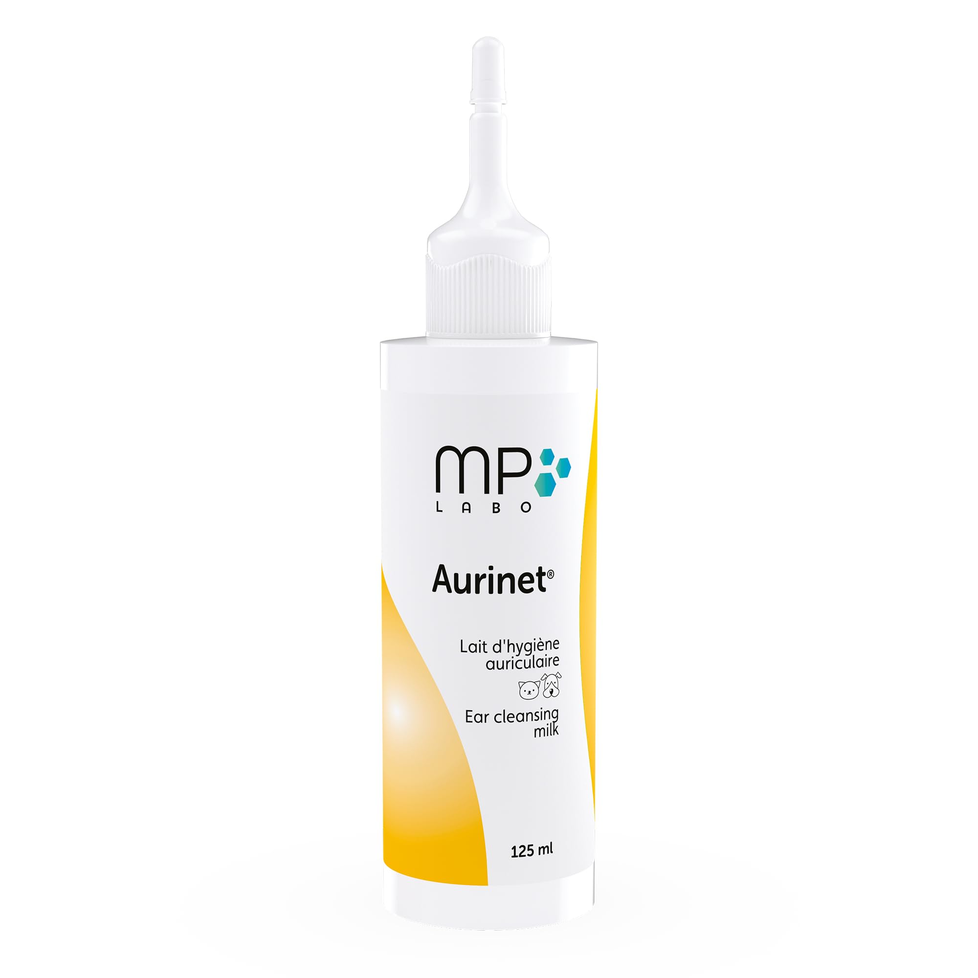 MP Labo Aurinet® 125 ml - Lait d'Hygiène Auriculaire pour Chien et Chat - Formule à Base de Plantes