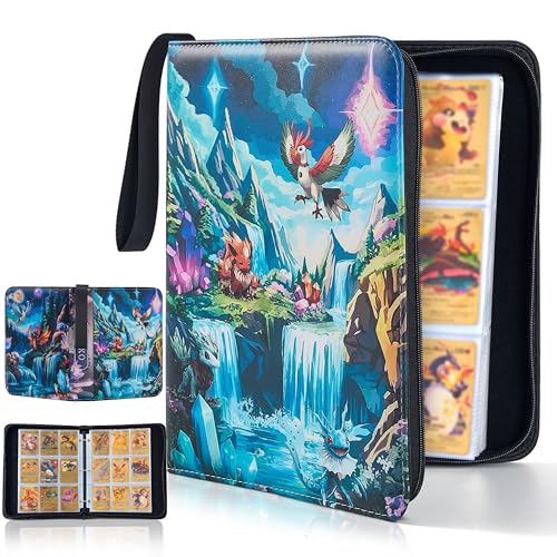 Carpeta de tarjetas Pokemon 900 tarjetas – Álbum portatarjetas para almacenamiento con 50 páginas con bolsa – Cuaderno de libros coleccionables compatible con tarjeta Yu-Gi-Oh, One Piece, Magic y