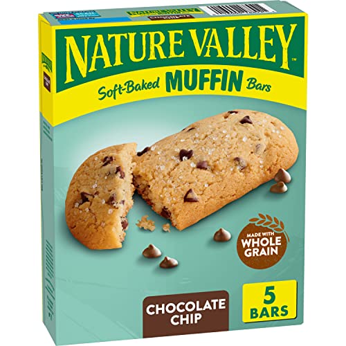 Nature Valley Soft-Baked Muffin Bars, Chocolate Chip, Snack Bars, 5 Bars, 6.2 OZ