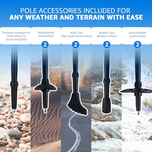 Bâtons de trekking pliables parfaits pour le camping et les sorties ski - 6