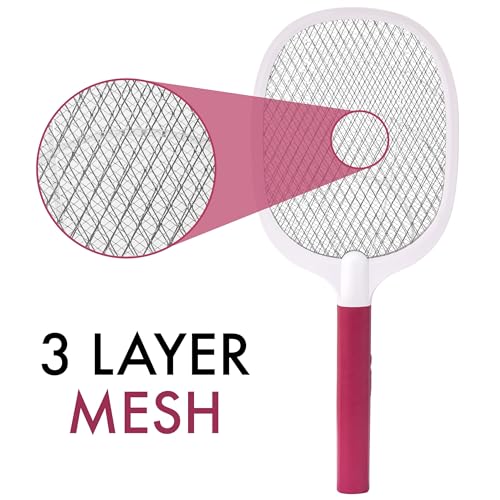 Weird Wolf Heavy Duty Mosquito Racket Bat | Rechargeable Electric Fly Swatter | Mosquito Killer Racquet with Type-C Charging and 6 Months Warranty (Maroon) (Image - 5)