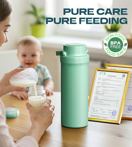 Image of 22oz Breast Milk Cooler Bottle for Travel & Outdoor Use, Portable Breastmilk Chiller with 24-Hour 360 Cooling, Larger Capacity with 2 Baby Bottles for Breast Milk Storage