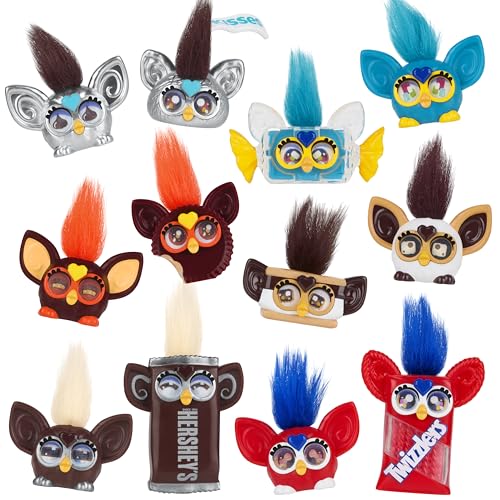 FURBY Minis 12 Pack of The Hershey Company Figures, Tiny Collectible 1-Inch Candy Toys, Halloween Handouts for Kids, 6+ (Amazon Exclusive)