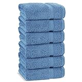 Chakir Turkish Linens | Hotel & Spa Quality 100% Cotton Premium Turkish Towels | Soft & Absorbent (6-Piece Hand Towels, Wedgewood)