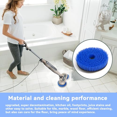 Image of S7001 Upgraded Mop Pad Replacement Brush Heads for Shark Steam Mop S8201 /S7000Series Pads | Professional Cleaning and Polishing | for Tile Floors Grout Deep Cleaning Hard Floors (Blue)