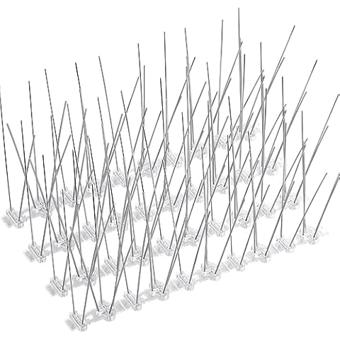 Boenoea Bird Spikes, Bird Devices Outdoor of Stainless Steel for Fence Windowsill Roof, Bird Deterrent Spikes for Small Bird and Squirrels (3.3FT) Cover