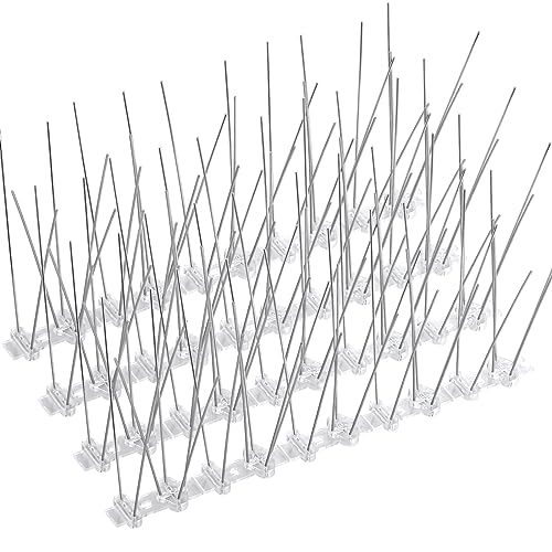 Boenoea Bird Spikes, Bird Devices Outdoor of Stainless Steel for Fence Windowsill Roof, Bird Deterrent Spikes for Small Bird and Squirrels (3.3FT)