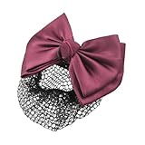 Uxcell 2 Layer Bow Barrette Hair Clip Bun Cover, Burgundy, 0.04 Pound