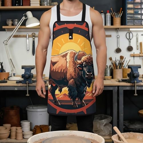Delantal de trabajo American Bison con 8 bolsillos ajustable miniatura 4