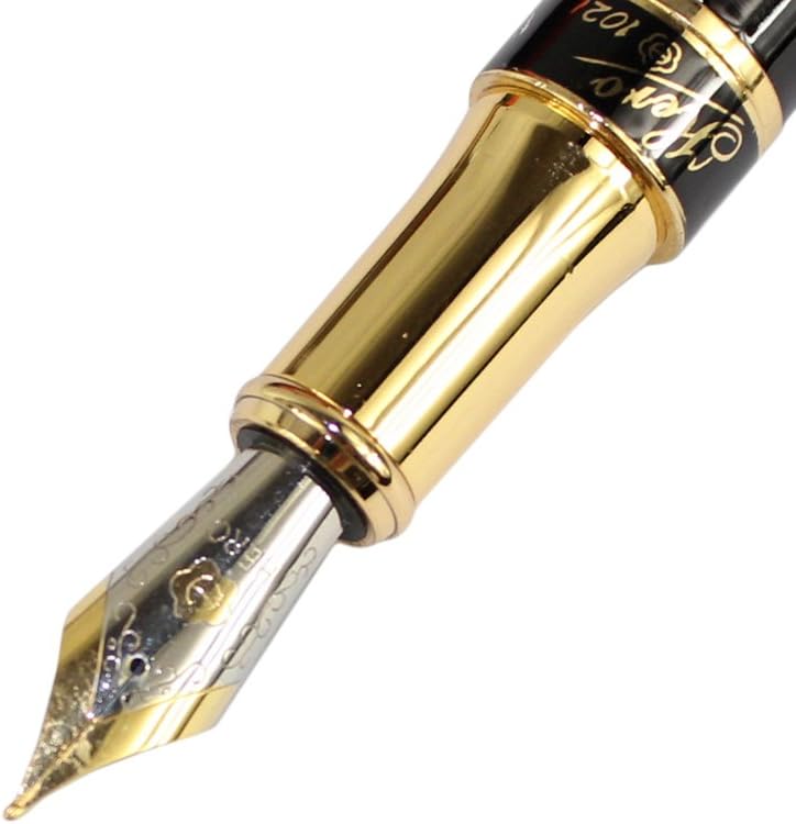 Gullor fashion 1021 black and golden clip fountain pen