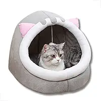 Casinha Cama Toca De Pelúcia Cabana Conforto Luxo P/Pet Gatos