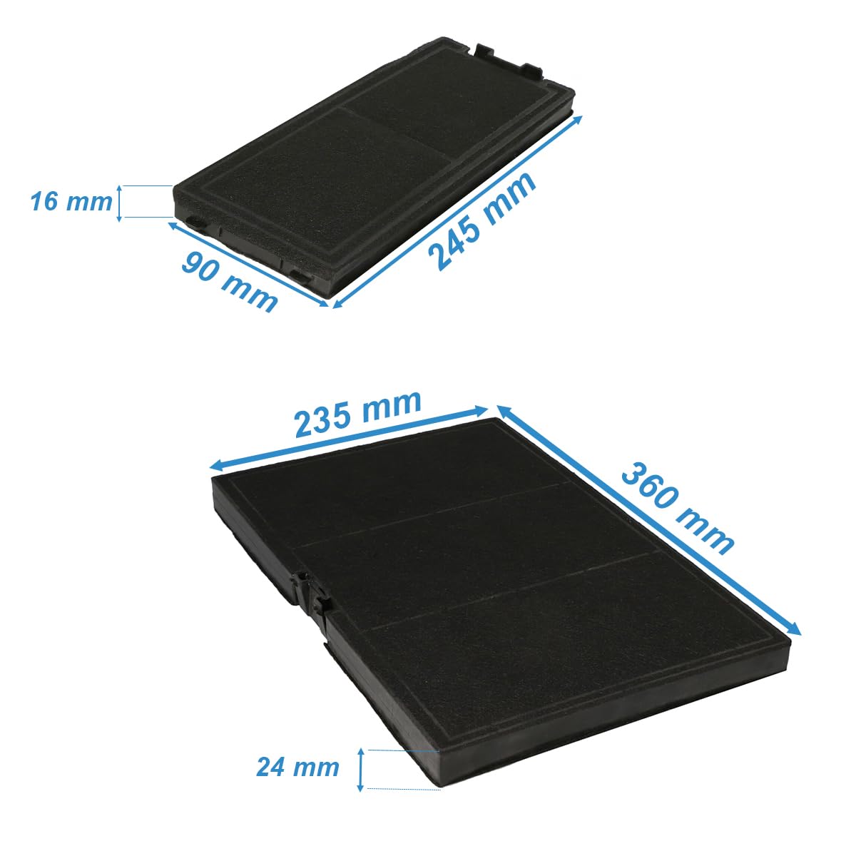 2x 2er Set Aktivkohlefilter Kompatibel mit 11018700 Bosch DWZ0AK0A0 11021284 Siemens LZ10AKT00 Neff Z51AIA0X0 Z51AIT0X0 Constructa Gaggenau 17000965 Dunstabzugshauben