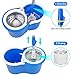 Spin Mop Bucket System, 360 Spin Floor Cleaning Mop Bucket with 3 Microfiber Replacement Head Refills Telescoping Handle for House Cleaning