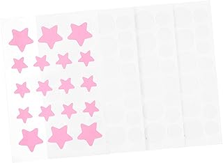 FOMIYES Pimple Patches 4 Sheets Concealer Patch Round Labels Round Stickers Decal Stickers Pink Stickers Pimple Patch Spot Treatment Patch Pimple Stars Face Plaque Plant Extracts
