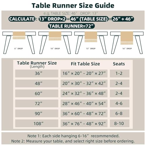 Image of FEXIA Boho Table Runner for Summer Home Coffee Decor with Tassels 48 Inches Long Farmhouse Rustic Table Cloth Cream & Brown Macrame for Kitchen Dining Bedroom Decor Bridal Shower (12x48 Inches)