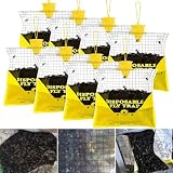 Glovv Fly Traps Outdoor Hanging with Fly Bait, 8 Pack Disposable Bags Hunter Ranch Trap, Pre-Baited Flies Bags Flies Control Bug Catcher Killer Repellent for Stable Horse Barn & Farm, All Filth Flies
