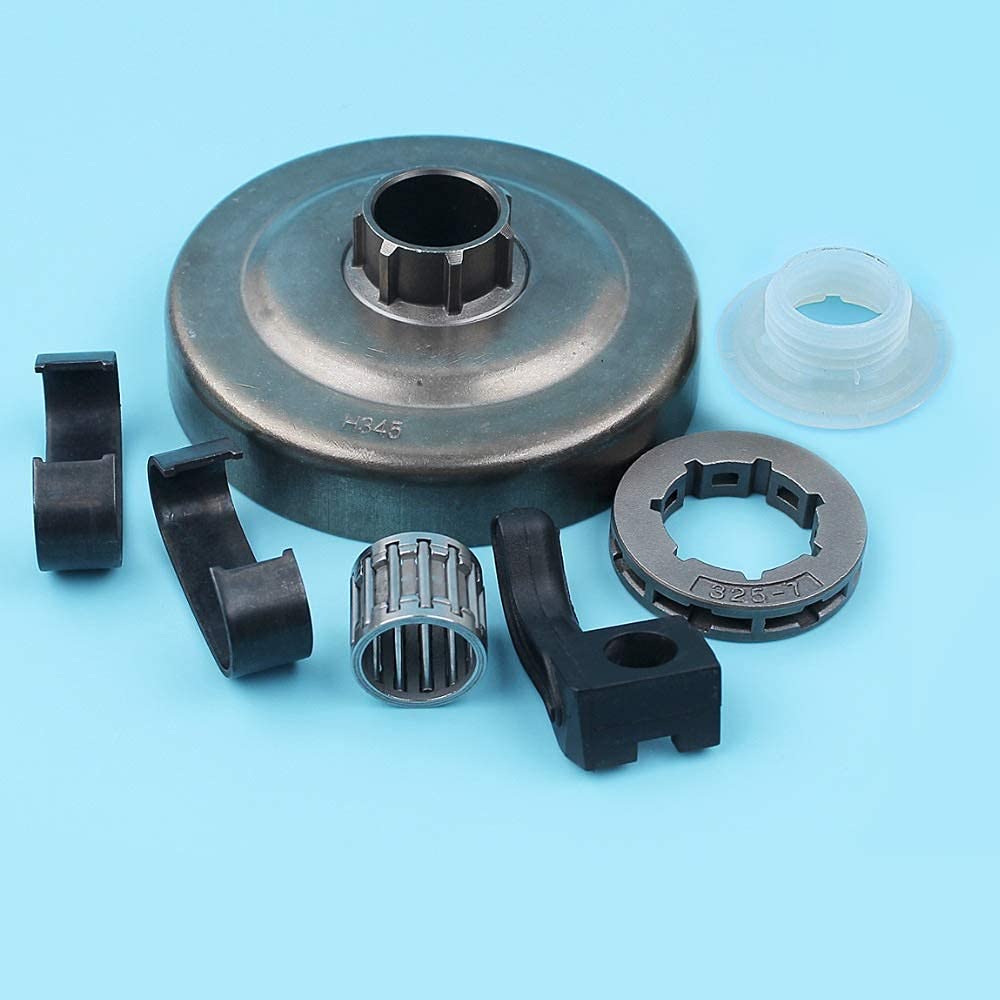 Kit de cojinete de Aguja de Bomba de Aceite de piñón de Resorte de Tambor de Embrague de .325 "Compatible con Husqvarna 350353 346XP 345340445450 Motosierra 503 87 30 72
