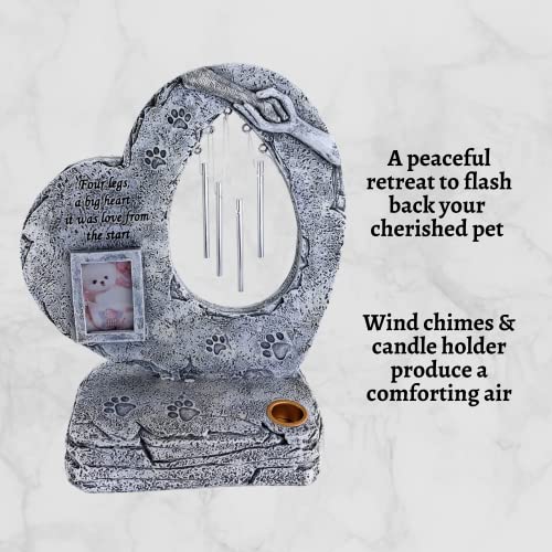 Positivity Sales Pet Memorial Stone W/ Candle Holder, Waterproof Photo Frame & Wind Chimes, Dog Memorial Gifts For Loss Of Dog thumb #2
