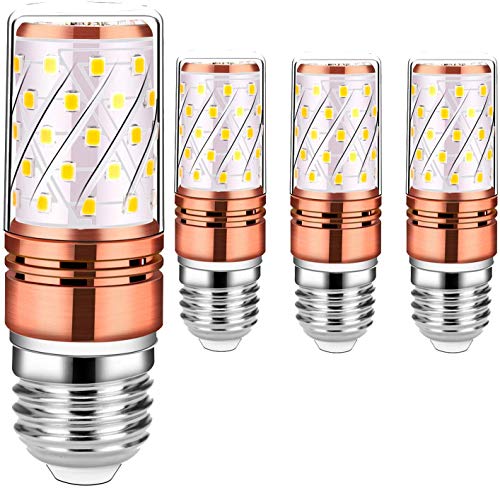 LED Bombillas de Maíz Bombillas LED de Luz Blanca Cálida E27 12W 2700-3000K Bombillas Incandescentes de 100W Equivalente 880Lm, Sin Parpadeo Sin Luz Estroboscópica, Bombillas Candelabros 4 Pack (E27)
