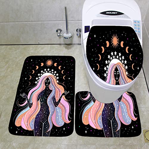 Claean-Acces-Home Toilettendeckelbezug Dreiteiliger Haushaltsteppich-Wc-Sitz U-Förmige Fußmatte-21050006_60*90