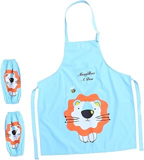 SHOWERORO Avental Overol Para Niño Macacão Para Crianças Artes Artesanato Bata Crianças Crianças Arte Blusa Pintura Blusa Criança Arte Blusa Crianças Arte Blusa Alunos Impressão Conjunto De