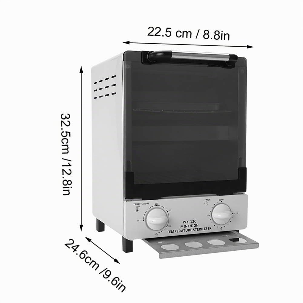 Esterilizador de Aire Caliente, Esterilizador de Aire Caliente de 12 L, Esterilización a Alta Temperatura, Esterilizador Autoclave de Vapor para Instrumentos, Cosméticos,