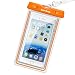 Waterproof Case, Ace Teah Clear Universal Waterproof Case, Dry Bag, Pouch, Transparent Snowproof Dirtproof Protective Cover for iPhone 6S, 6 Plus 5S 5C Samsung Galaxy S7 S6 edge, Note 5 4 3 - Orange