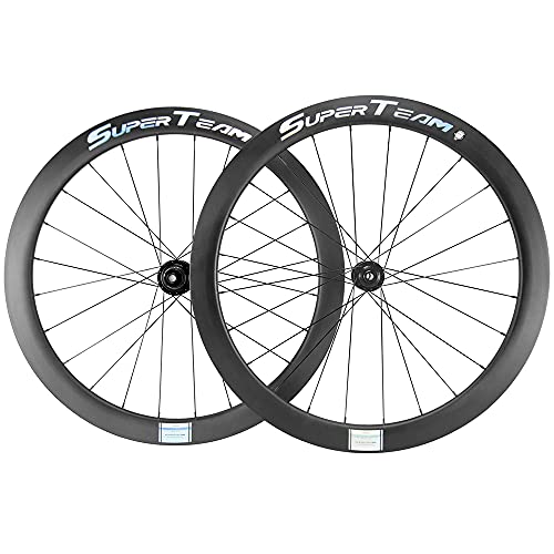 Superteam Carbon Disc Brake Wheelset 700c 50/25mm Paint-Free Wheel Tubeless Road Bike