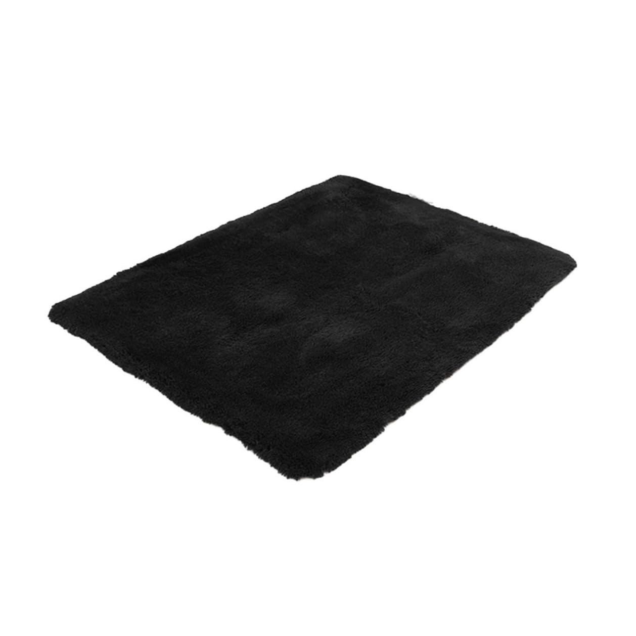 Tapis noir moelleux et facile à nettoyer pour salon