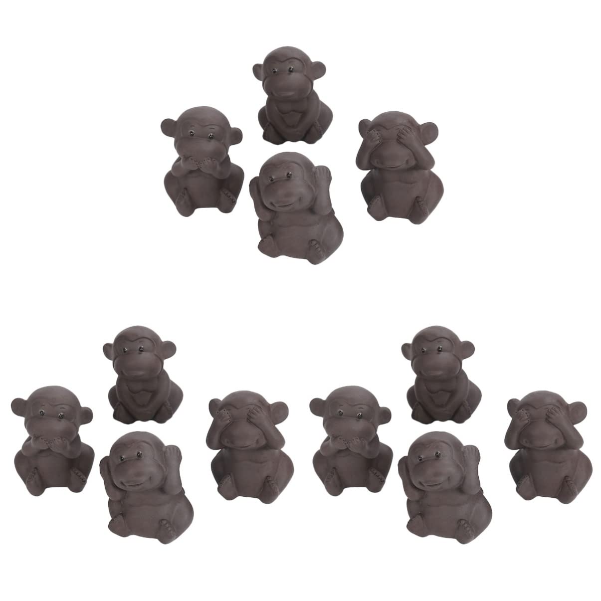 YARNOW Monkey Ornament 12 Pcs Monkey Cute Kung Fu Tea Pet Crafts Purple Clay Small Tea Pet Lucky Monkey Figurine Tea Pet Purple Monkey Decor
