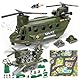 deAO Military Helikopter Spielzeugset, Transport Hubschrauber mit Licht und Ton, Soldat Armee Action-Figuren, Armee Spielzeug Militär Spielzeug Weihnachten Geburtstag Party Geschenke für Kinder