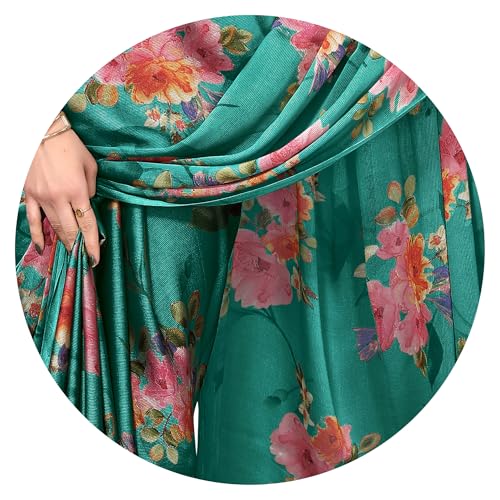 Image of MIRCHI FASHION Women Saree Chiffon Flower Print | Breathable Lightweight Sari for Office and Daily Use with Unstitched Blouse Piece (Available in 30 Styles)