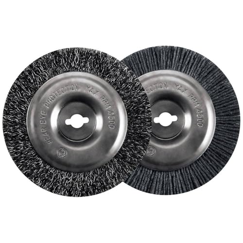 Einhell Brosse de rechange en acier et nylon (accessoires de nettoyage pour joints, kit de brosses de rechange pour nettoyeur de joints électriques Einhell ; 1 brosse en acier, 1 brosse en nylon).
