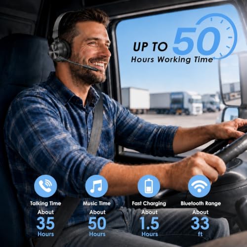 Image of Trucker Bluetooth Headset, Wireless Headset with Microphone