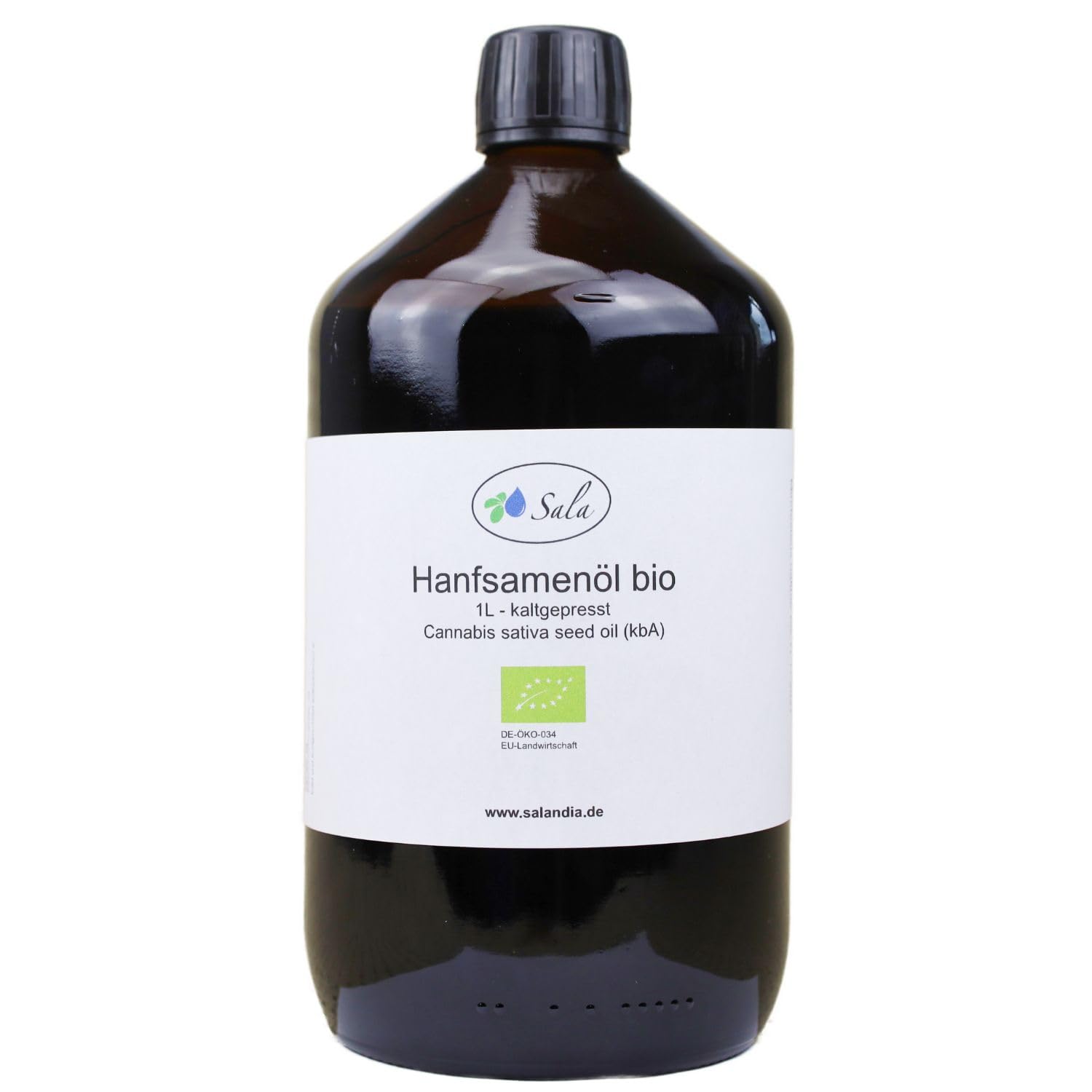 Sala Olio di canapa olio di semi di canapa spremuto a freddo, nativo BIO 1000 ml (bottiglia di vetro da 1 litro)