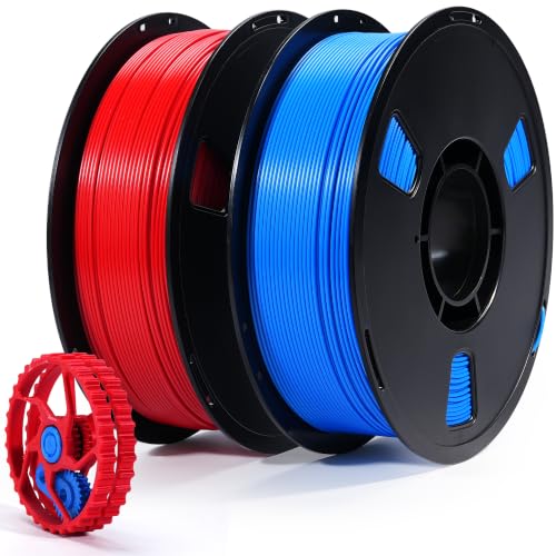Image of Dynta PLA 3D Printer Filament 2-Pack, Blue + Red, 1kg Per Spool, 1.75mm ±0.02mm. Widely Compatible with Creality, Bambu Lab and Flashforge, Ideal for Beginners and Creative Makers