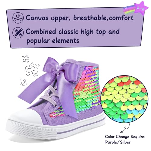 Image of K KomForme Toddler High Top Sneakers Canvas Shoes with Hook and Loops