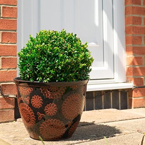 SG Traders Pack Of 2 X-Large Plastic Round Chengdu Garden Plant Pots Planter Indoor Outdoor Pots Top Diameter