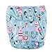 Sigzagor Teen Adult Cloth Diaper Nappy Reusable Washable for Disability (Blue Lamas)