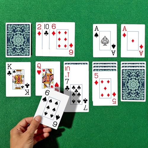 Spielkarten, Kartenspiel, 2er-Pack, Pokerkarten-Set, Jumbo-Spielkarten für Erwachsene und Senioren, Kartenspiele für Familienspielabend, Party, Casino-Magie (grün) – Bild 8