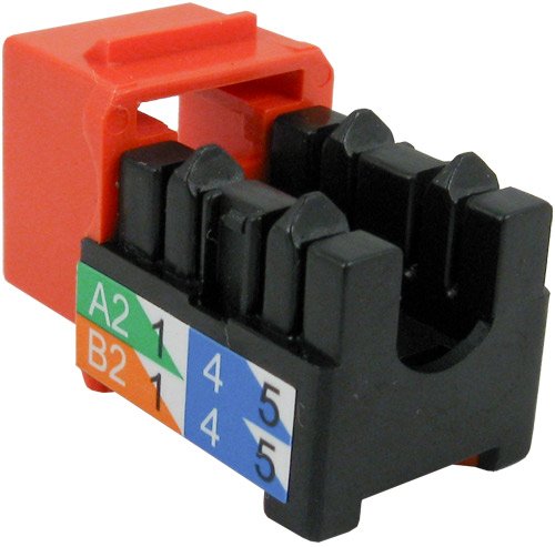 CAT6 RJ45 Keystone Jack, V-Max Series - Orange Color - (50 pack)