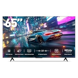 iFFALCON 65-Inch Class U85 Series QD-Mini LED 4K UHD Google Smart TV – QLED, HDR 1000 nits, 7000:1 Contrast, 144Hz Game Mode Pro, 288Hz DLG, Dolby Vision IQ, Dolby Atmos, Slim Unibody (65U85, 2025)