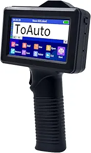 TOAUTO Portable Intelligent Upgraded Handheld Inkjet Printer Gun with 5.6 Inch LED Touch Screen Quick-Drying Inkjet Coding Machine for Code Date Label Industry Design House Usage